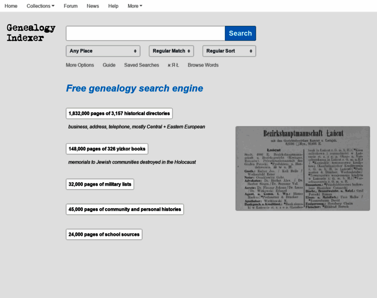 Genealogyindexer.org thumbnail