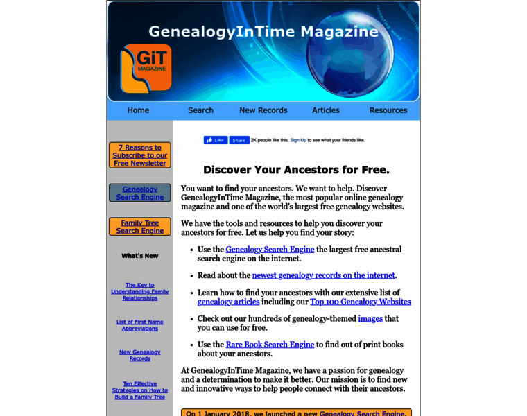 Genealogyintime.com thumbnail