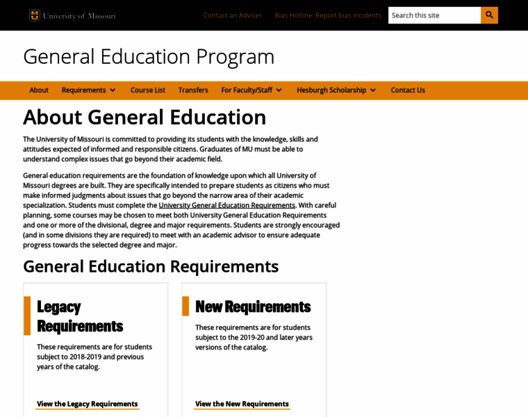 Generaleducation.missouri.edu thumbnail