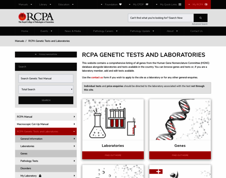 Genetictesting.rcpa.edu.au thumbnail