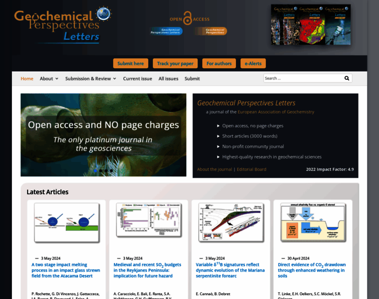 Geochemicalperspectivesletters.org thumbnail
