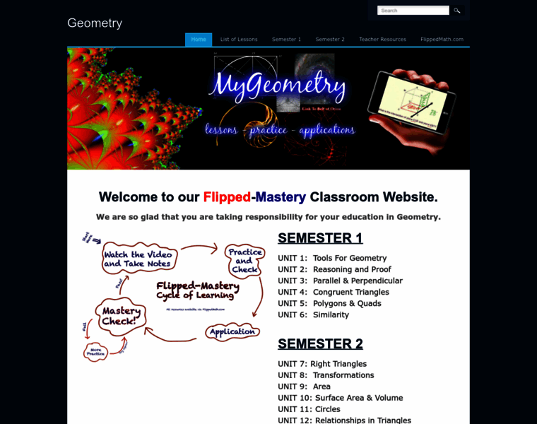 geometry.flippedmath.com at WI. Geometry - Home