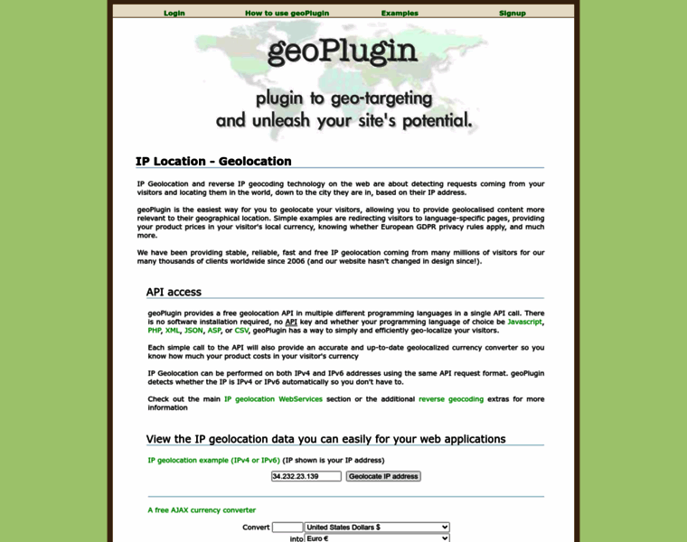 Geoplugin.com thumbnail
