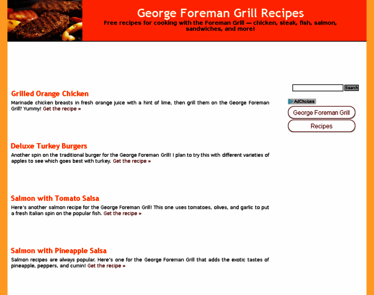 Georgeforemanrecipes.com thumbnail