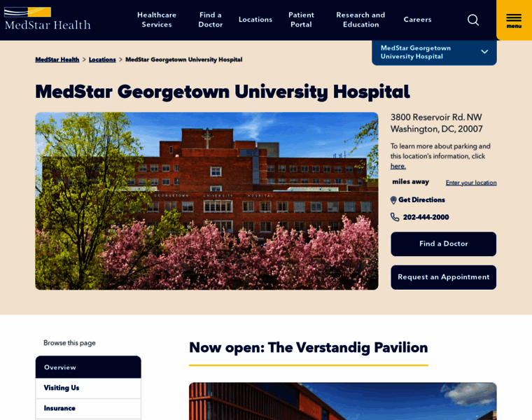 Georgetownuniversityhospital.org thumbnail
