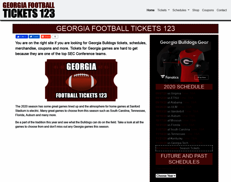 Georgiafootballtickets123.com thumbnail
