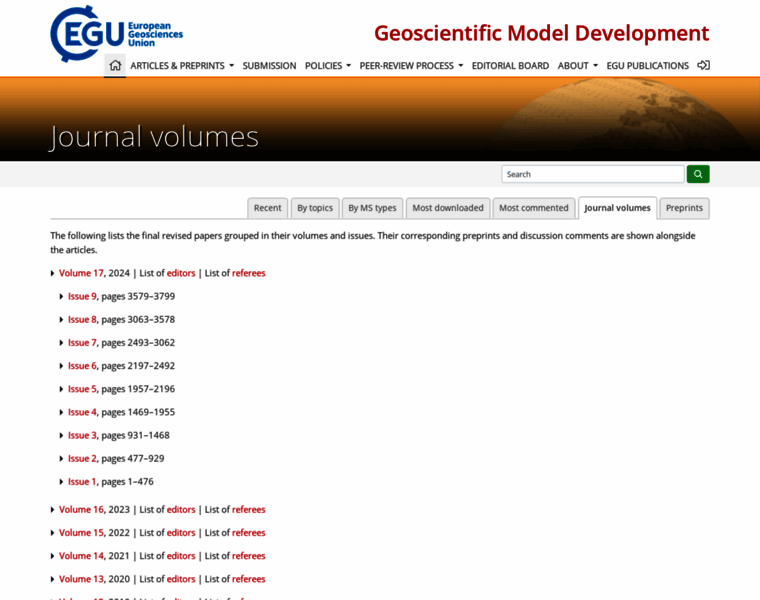 Geosci-model-dev.net thumbnail
