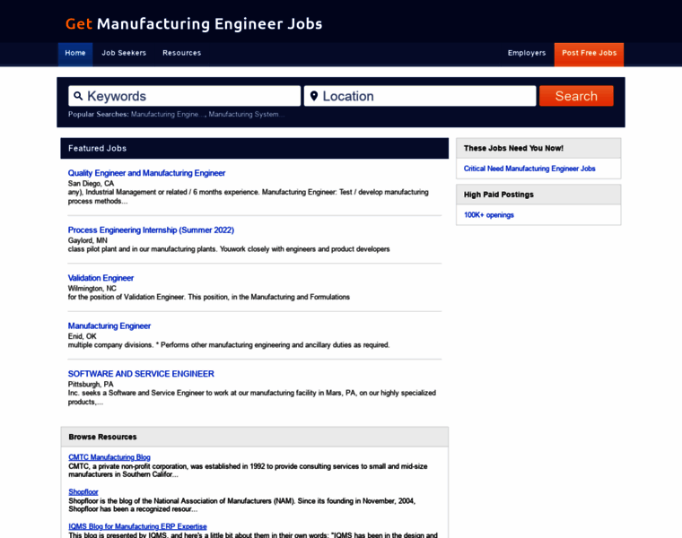 Getmanufacturingengineerjobs.com thumbnail