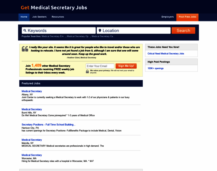 Getmedicalsecretaryjobs.com thumbnail