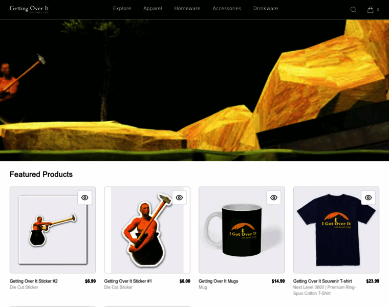getting-over-it.creator-spring.com at WI. Getting Over It Souvenir Store