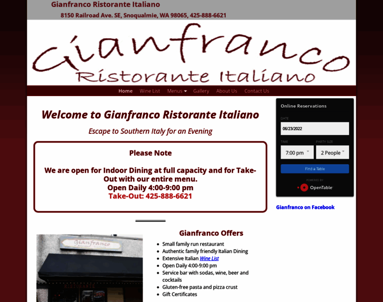 Gianfrancosnoqualmie.com thumbnail