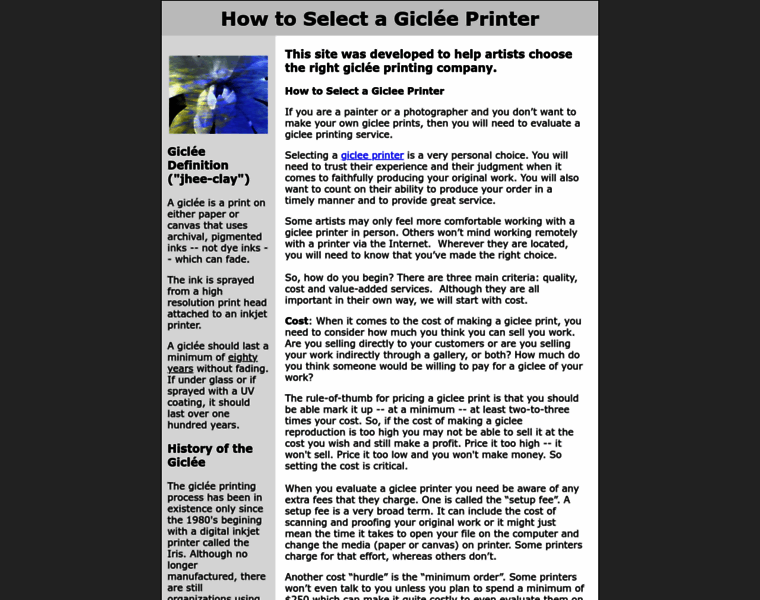Gicleefineartprintingservice.com thumbnail