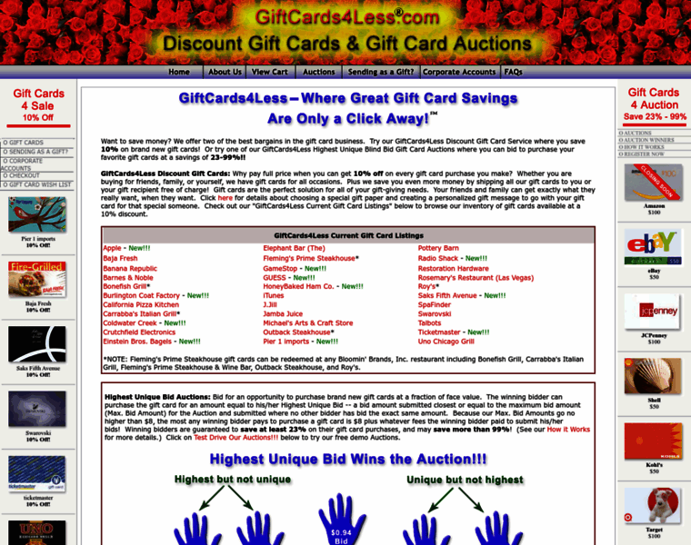 Giftcards4less.com thumbnail