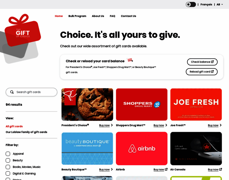 Giftofchoice.ca thumbnail Giftofchoice.ca thumbnail