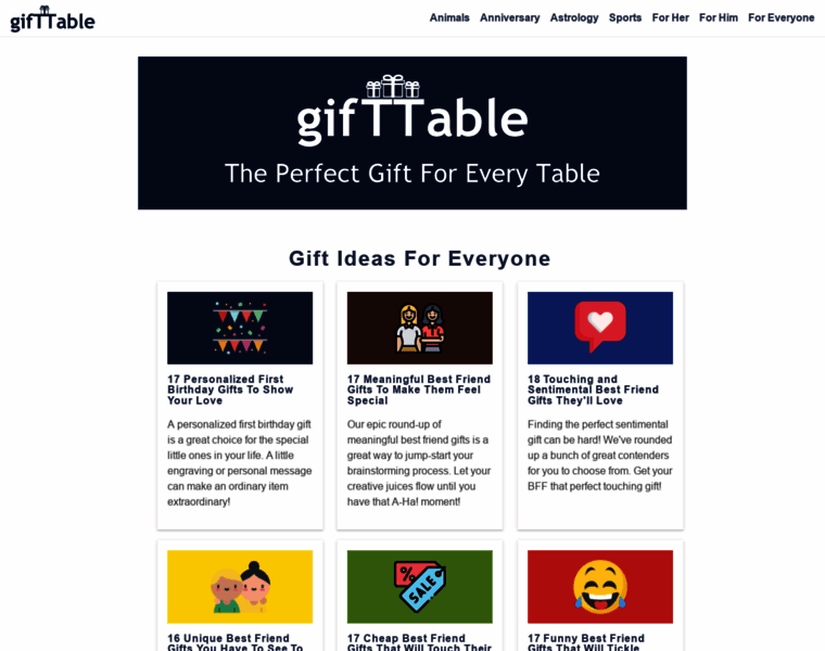 Gifttable.co thumbnail