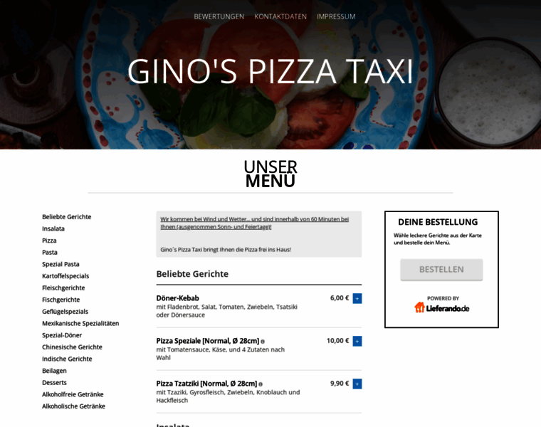 Ginos-pizzaservice.de thumbnail