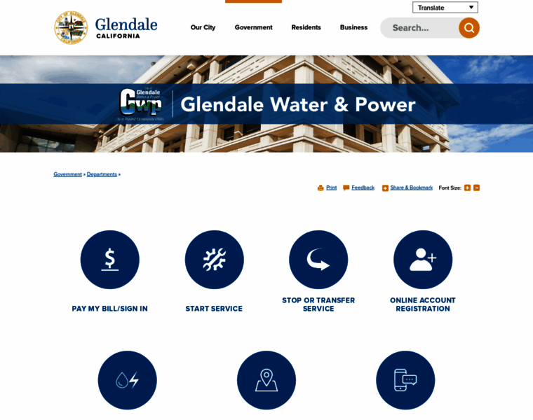 Glendalewaterandpower.com thumbnail