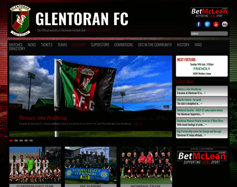 Glentoran.com thumbnail