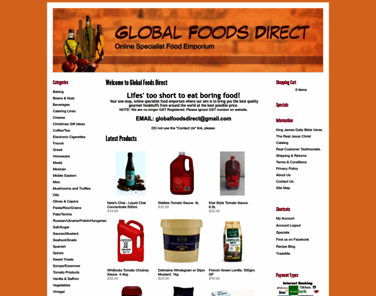 Globalfoodsdirect.co.nz thumbnail