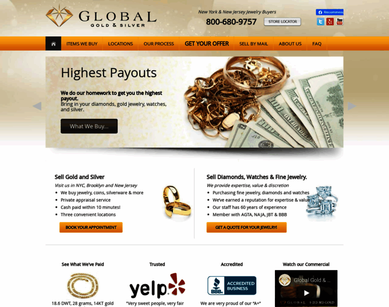 Globalgoldandsilver.com thumbnail