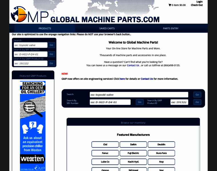 Globalmachineparts.com thumbnail