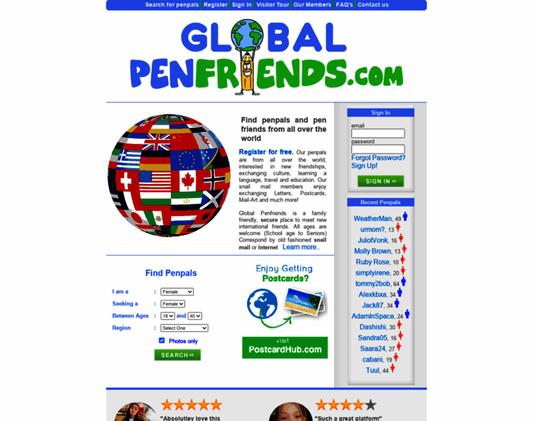 Globalpenfriends.net thumbnail
