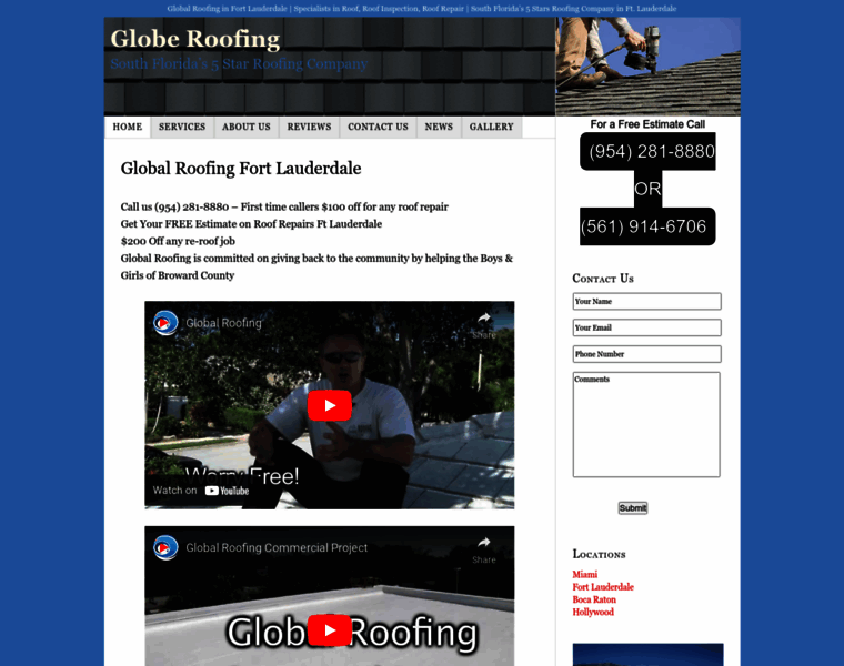 Globeroofing.com thumbnail