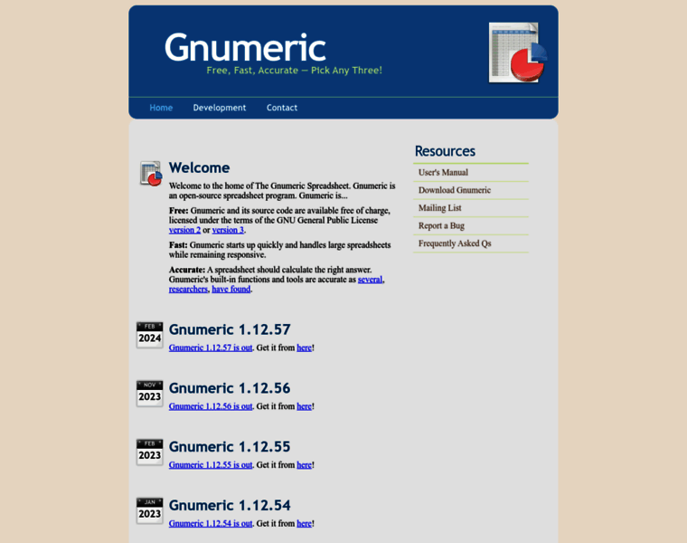 Gnumeric.org thumbnail