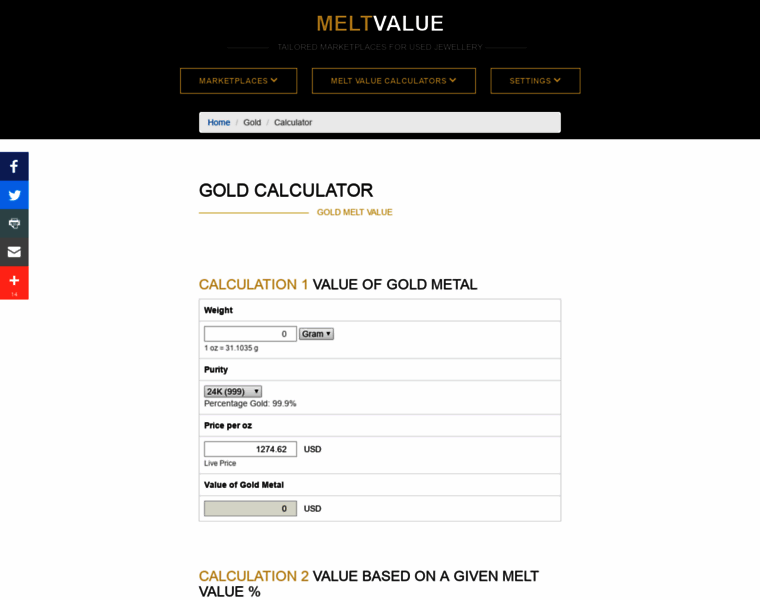 Goldcalculator.com thumbnail