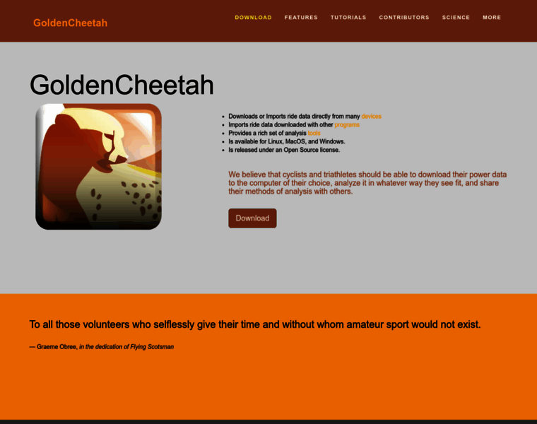 Goldencheetah.org thumbnail