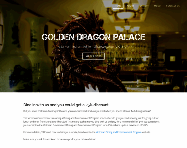 Goldendragonpalace.com.au thumbnail