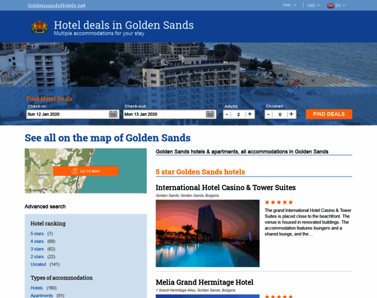 Goldensandshotels.net thumbnail