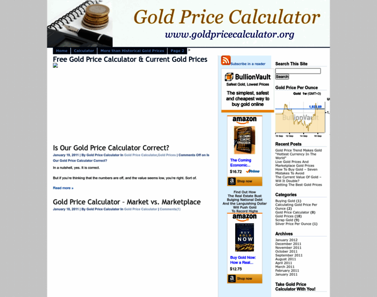 Goldpricecalculator.org thumbnail