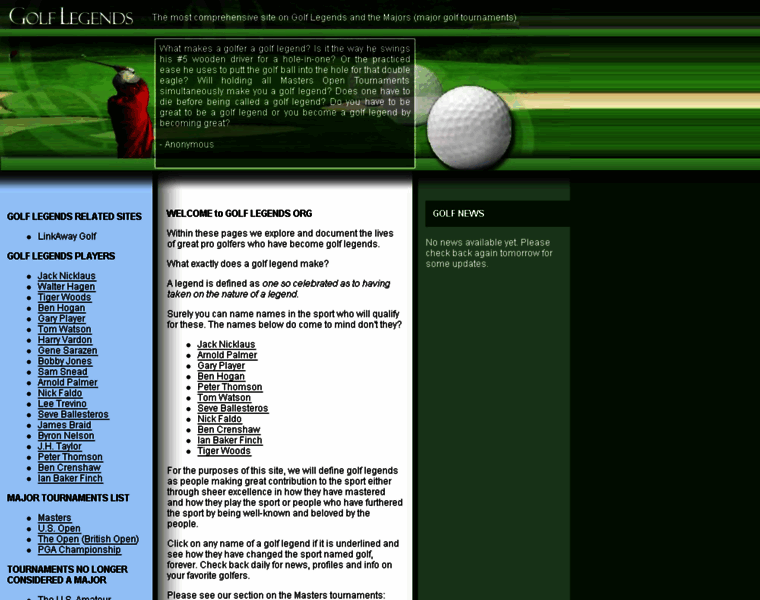 Golflegends.org thumbnail