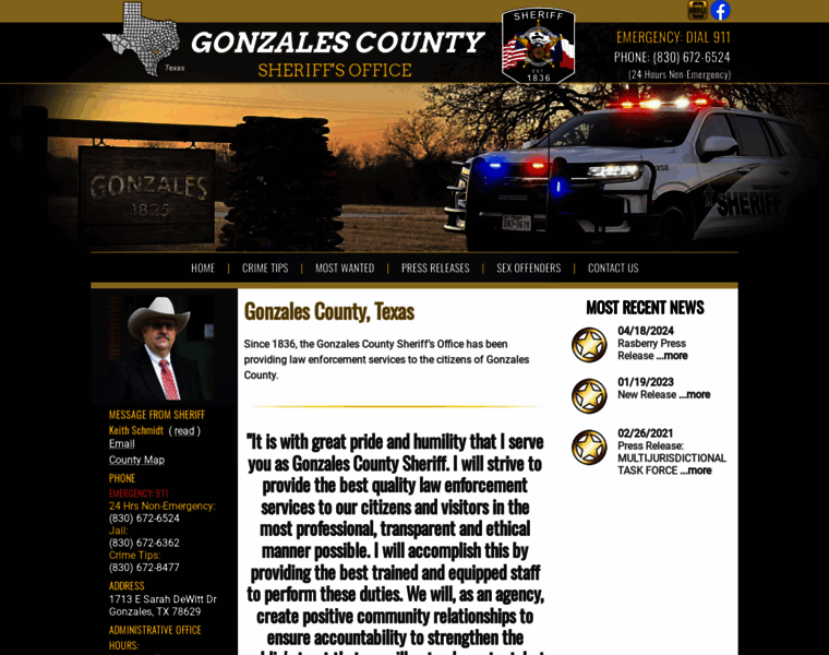 Gonzalescountysheriff.org thumbnail