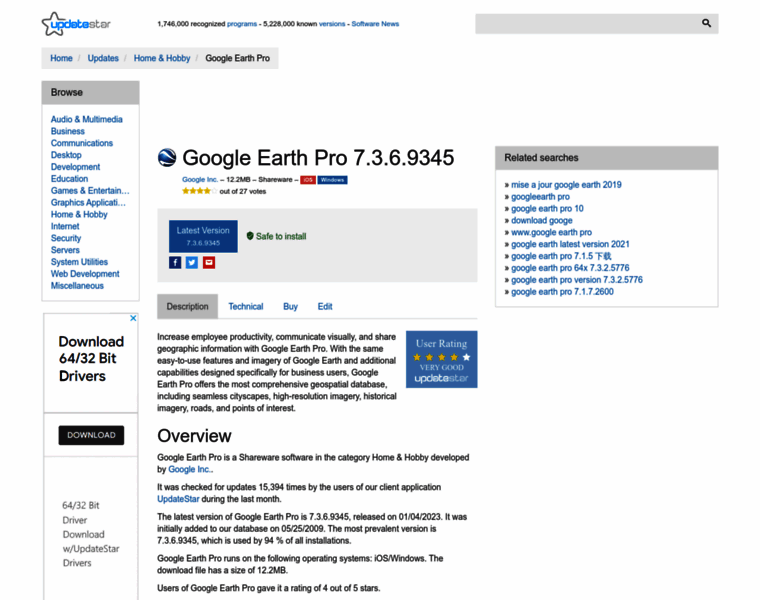 Google-earth-pro.updatestar.com thumbnail