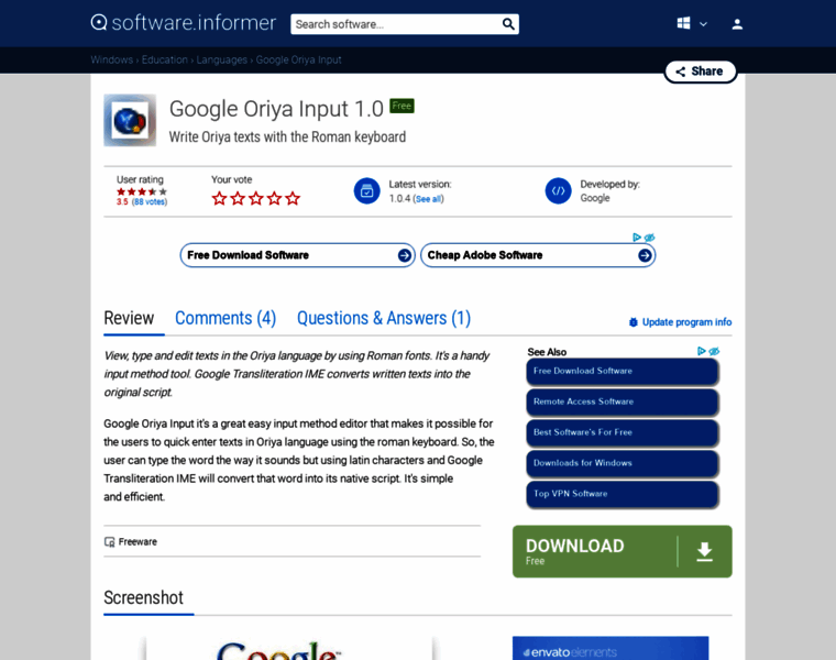 Google-oriya-input.software.informer.com thumbnail