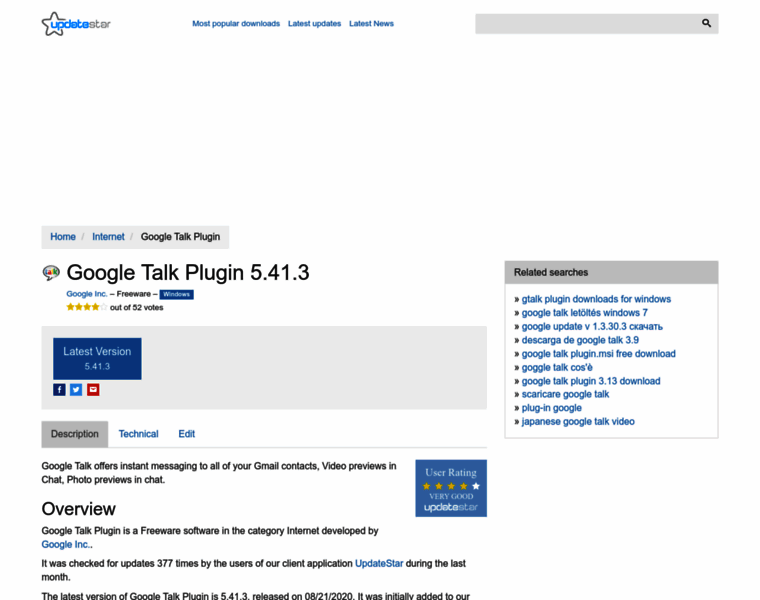 Google-talk-plugin.updatestar.com thumbnail