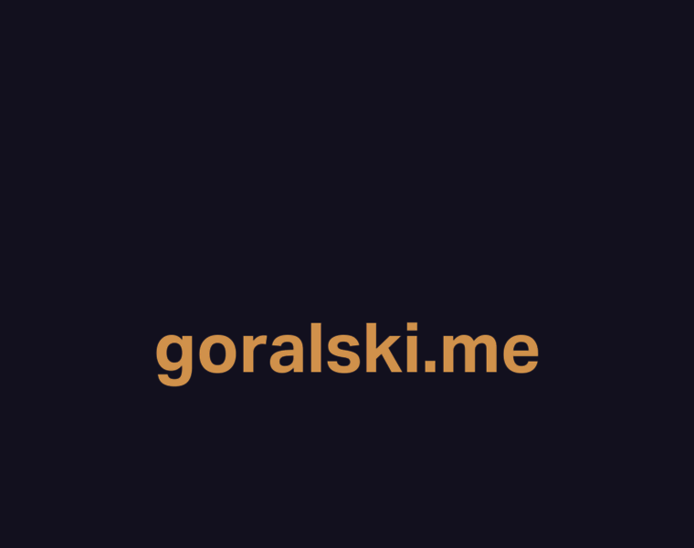 Goralski.me thumbnail