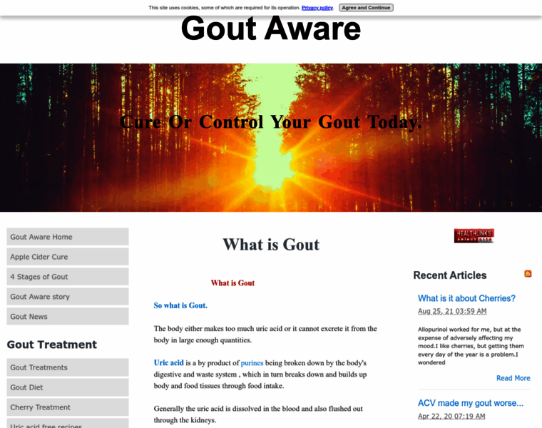 Gout-aware.com thumbnail