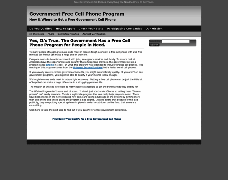 Governmentfreecellphoneprogram.com thumbnail