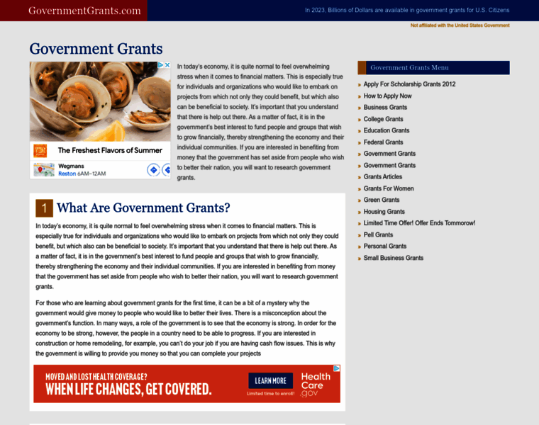 Governmentgrants.com thumbnail