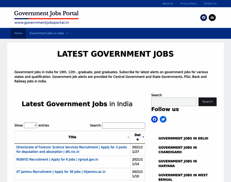 Governmentjobsportal.in thumbnail