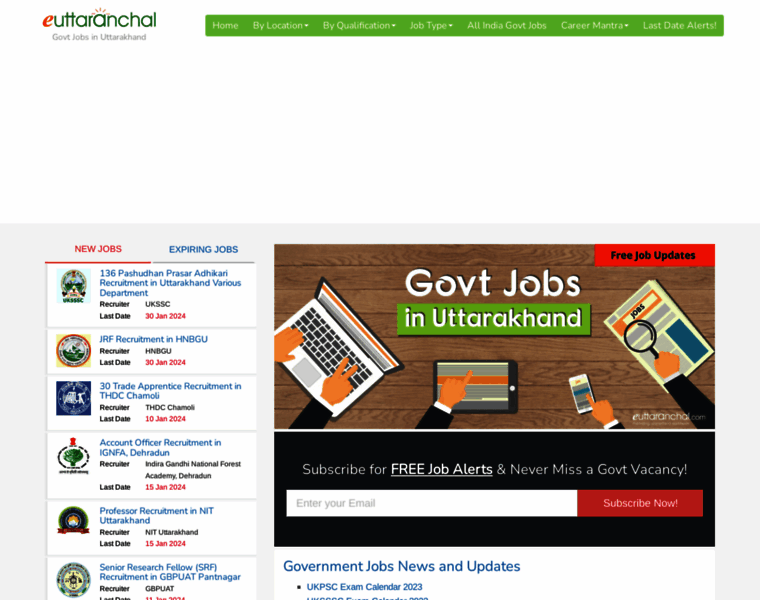Govt-jobs.euttaranchal.com thumbnail