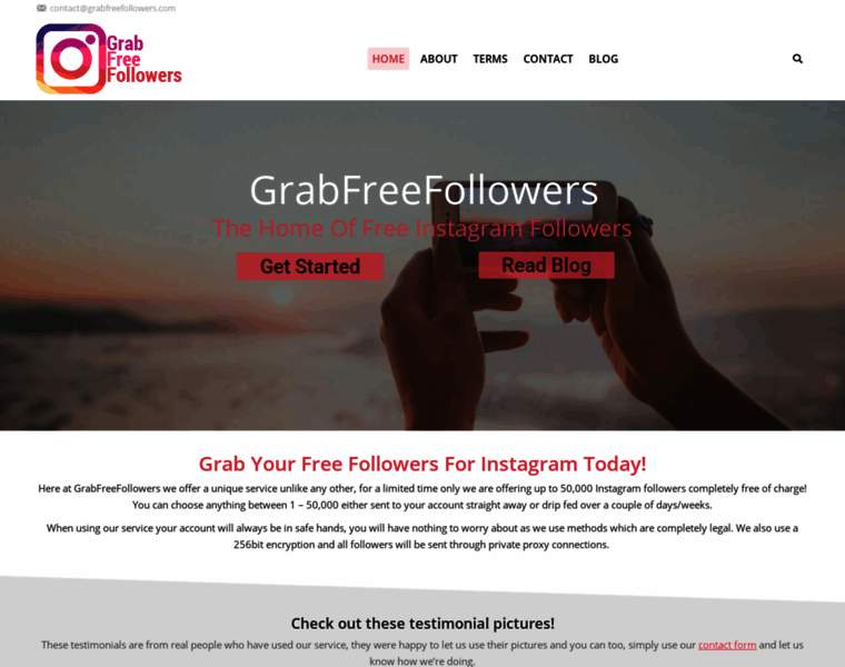 Grabfreefollowers.com thumbnail
