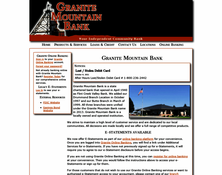 Granitemountainbank.com thumbnail