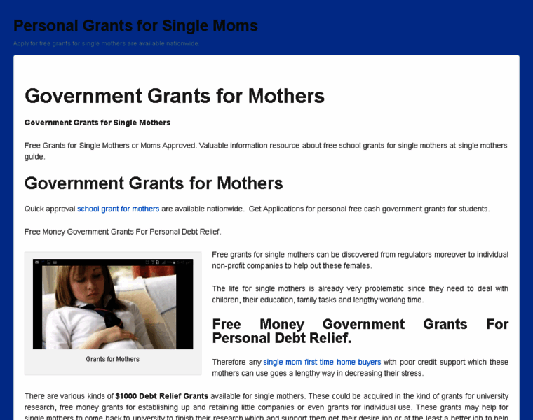 Grantsformothers.org thumbnail