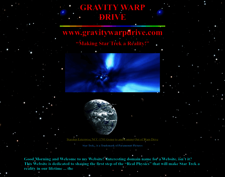 Gravitywarpdrive.com thumbnail