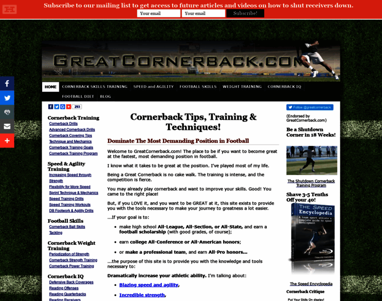 Greatcornerback.com thumbnail