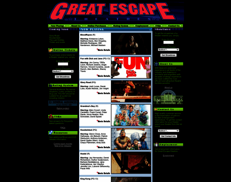 Greatescapetheaters.com thumbnail